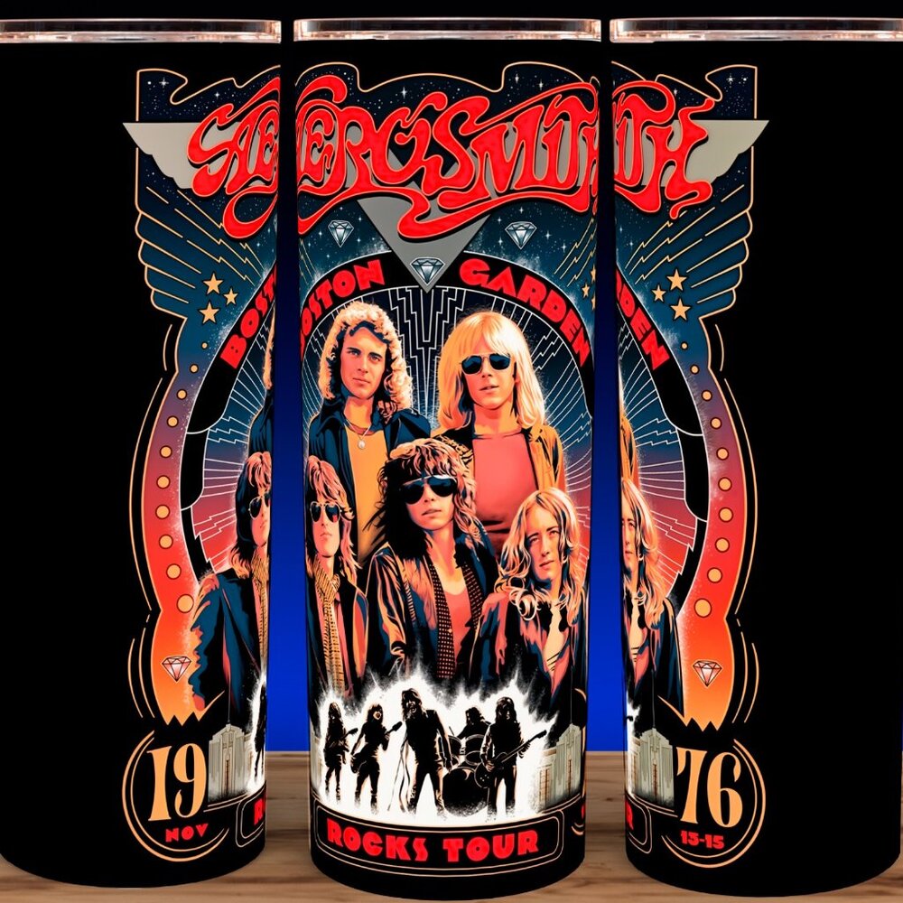 Aerosmith 76 Rock Tour Boston Garden Rock n Roll Cup Mug Tumbler 20oz